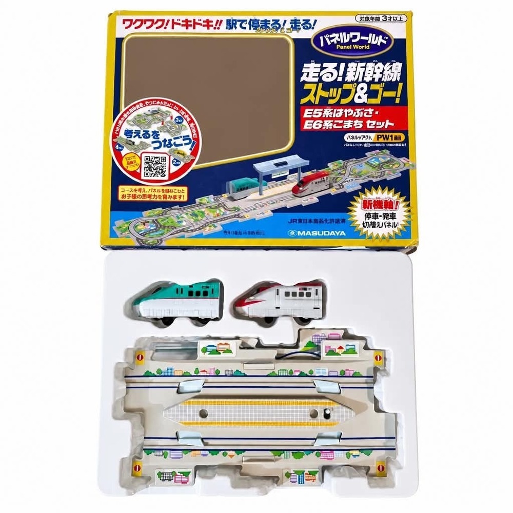 Masudaya Panel World Running Shinkansen Stop & Go E5 Hayabusa E6 Komachi Train